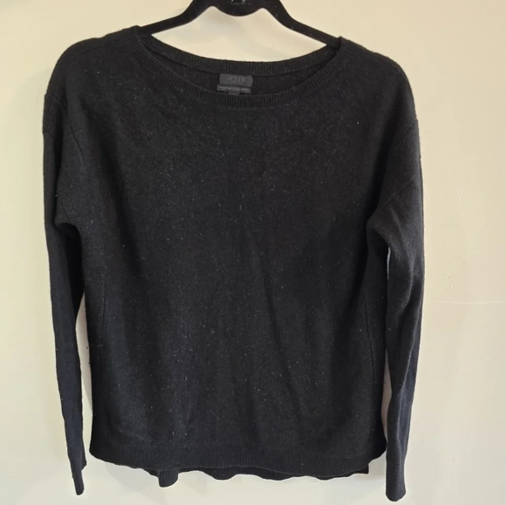 Women's‎ J. Crew Italian Cashmere Black Knit Old Money Country Luxury Minimalist